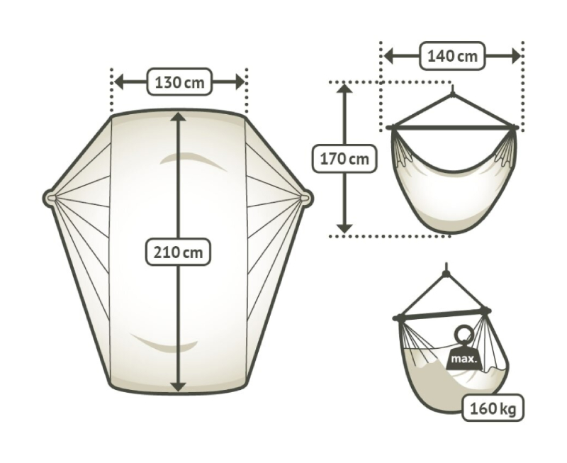 Houpací sedačka - La Siesta Habana Kingsize agave