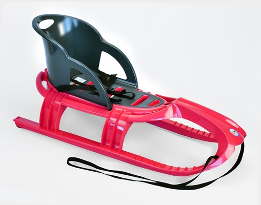 KHW Snow Tiger comfort sáňky s ohrádkou růžové