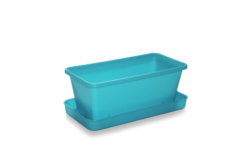 PLASTKON Truhlík malý s miskou - tyrkysový