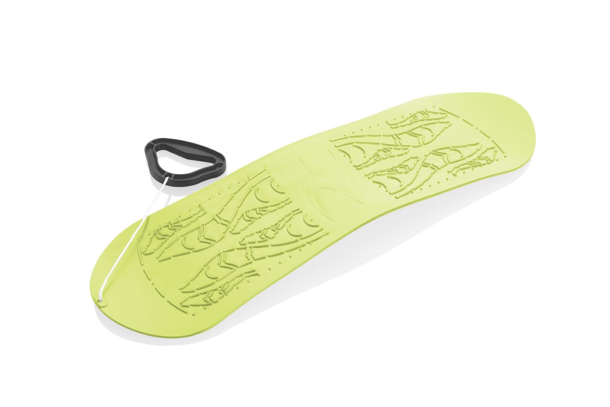 Dětský snowboard SKYBOARD - limetková plastová kluzka - certifikované
