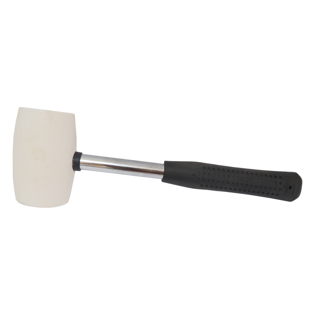 TOPTRADE palice gumová, bílá, s kovovou rukojetí, O 75 mm / 900 g, profi