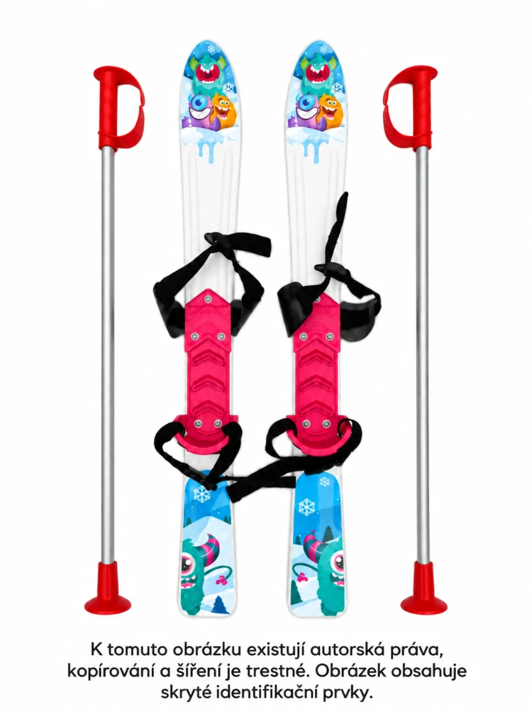 Dětské lyže BABY SKI 70cm bílo fialová - plastové kluzky na sníh - certifikované