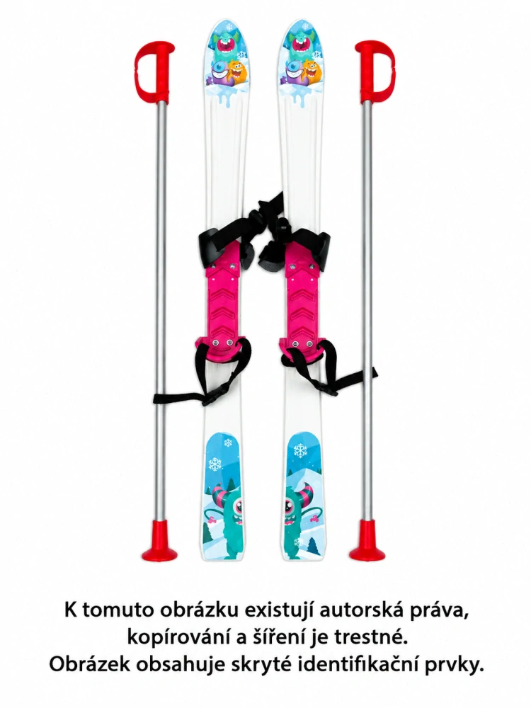 Dětské lyže BABY SKI 90cm bílo fialová - plastové kluzky na sníh - certifikované