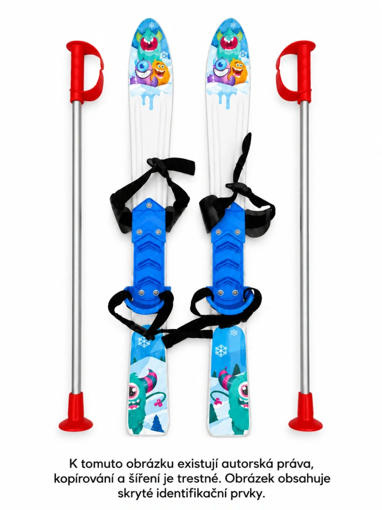 Dětské lyže BABY SKI 70cm bílo modrá - plastové kluzky na sníh - certifikované