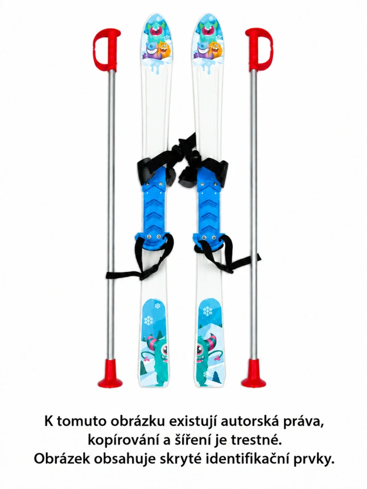 Dětské lyže BABY SKI 90cm bílo modrá - plastové kluzky na sníh - certifikované