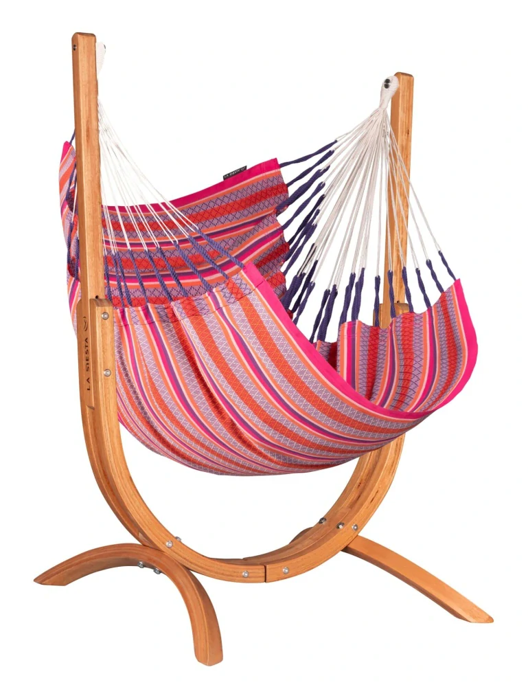 Houpací sedačka se stojanem - La Siesta Udine Organic Flamingo