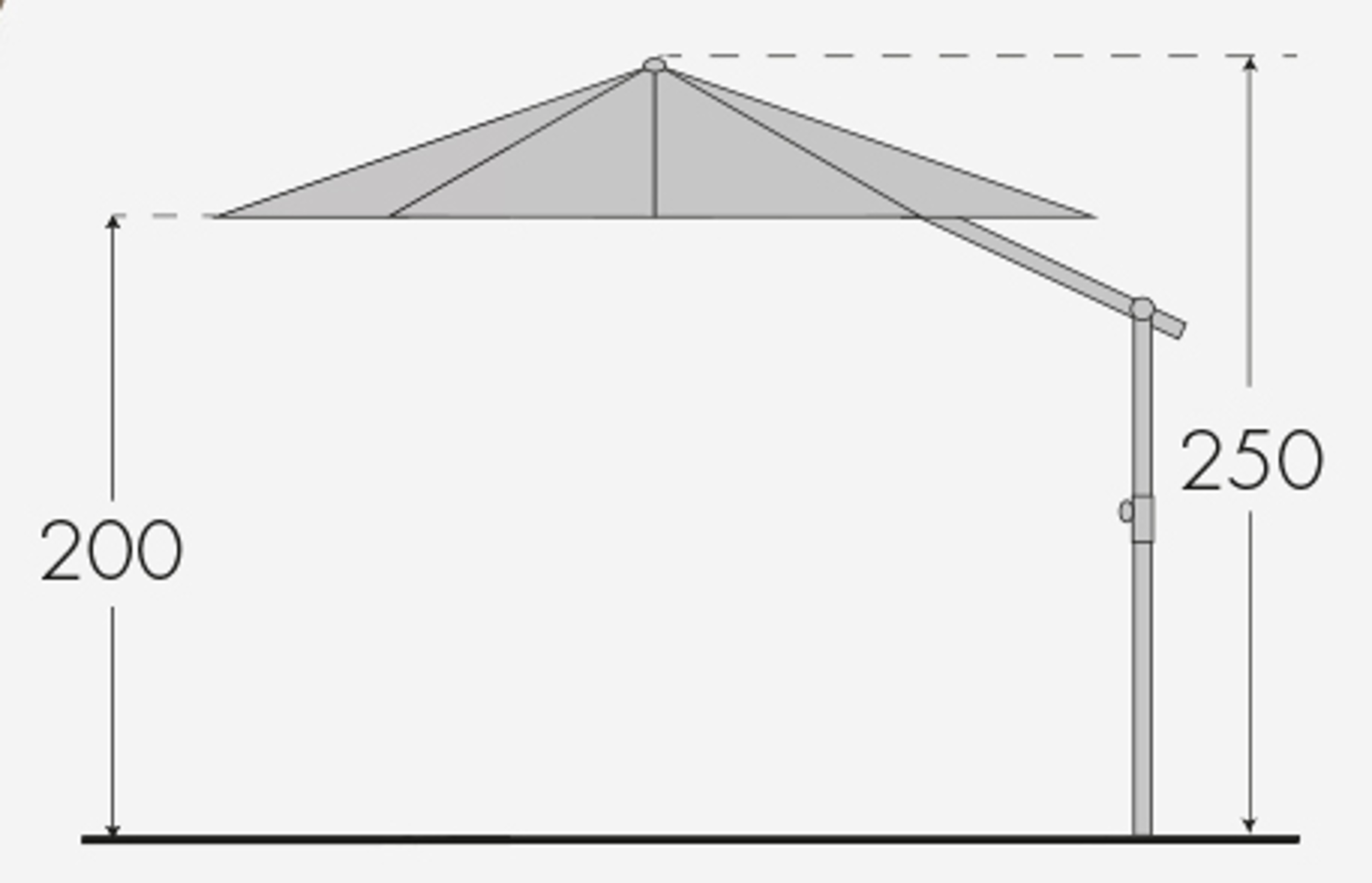 Slunečník DOPPLER RAVENNA Axial 330 cm - ANTRACIT 840