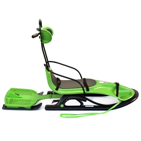KHW Snow Comfort sáně pro náročné, pro seniory, pro invalidy s brzdami - zelené