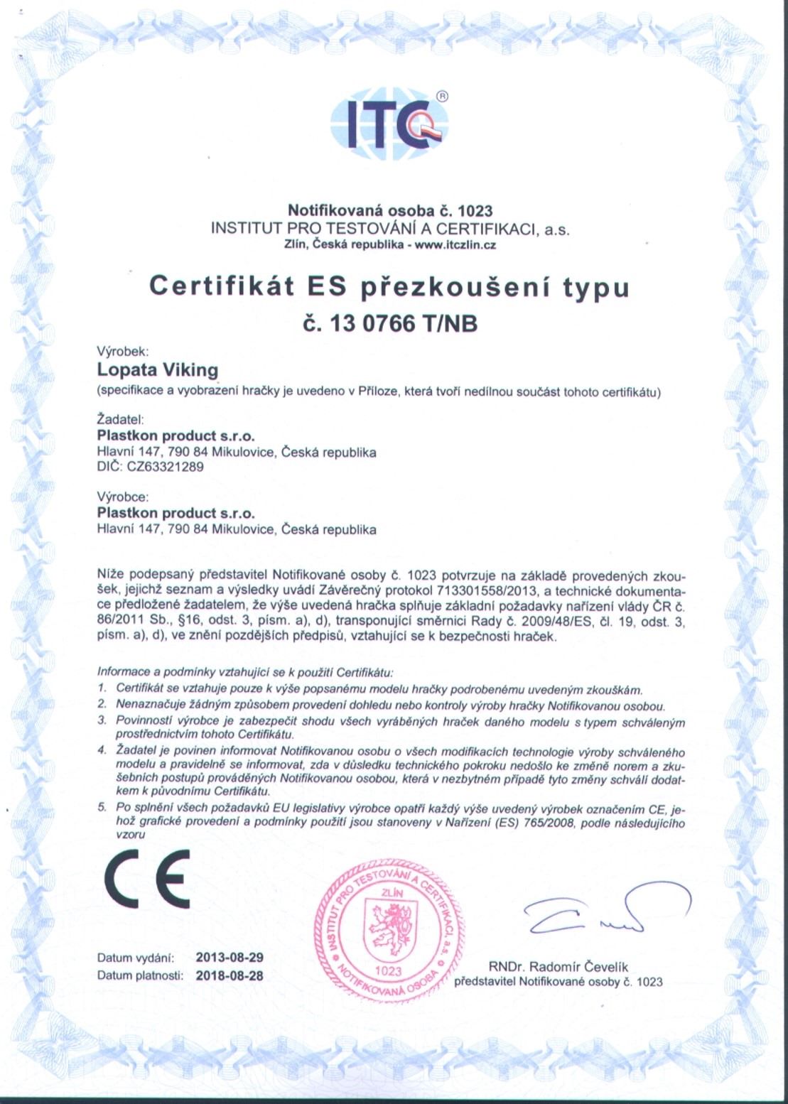 PLASTKON Dětská lopata na sníh VIKING modrá - certifikované