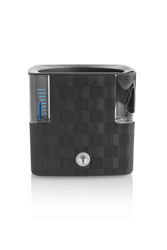 PLASTKON Samozavlažovací květináč Cobble 14x14x14 cm - antracit 