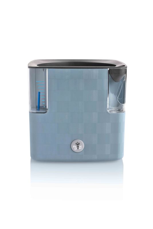 PLASTKON Samozavlažovací květináč Cobble 14x14x14 cm - ocelově modrá