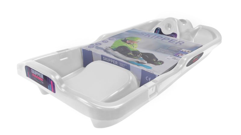 Řiditelné dětské boby SKIPPER titan modrá ice s volantem-certifikované