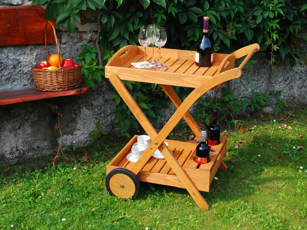 Zahradní servírovací stolek dřevěný Rojaplast