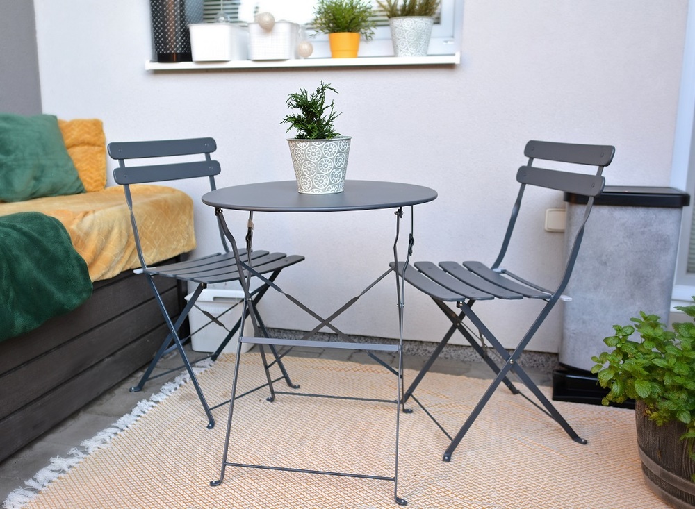 Bistro set šedý Rojaplast