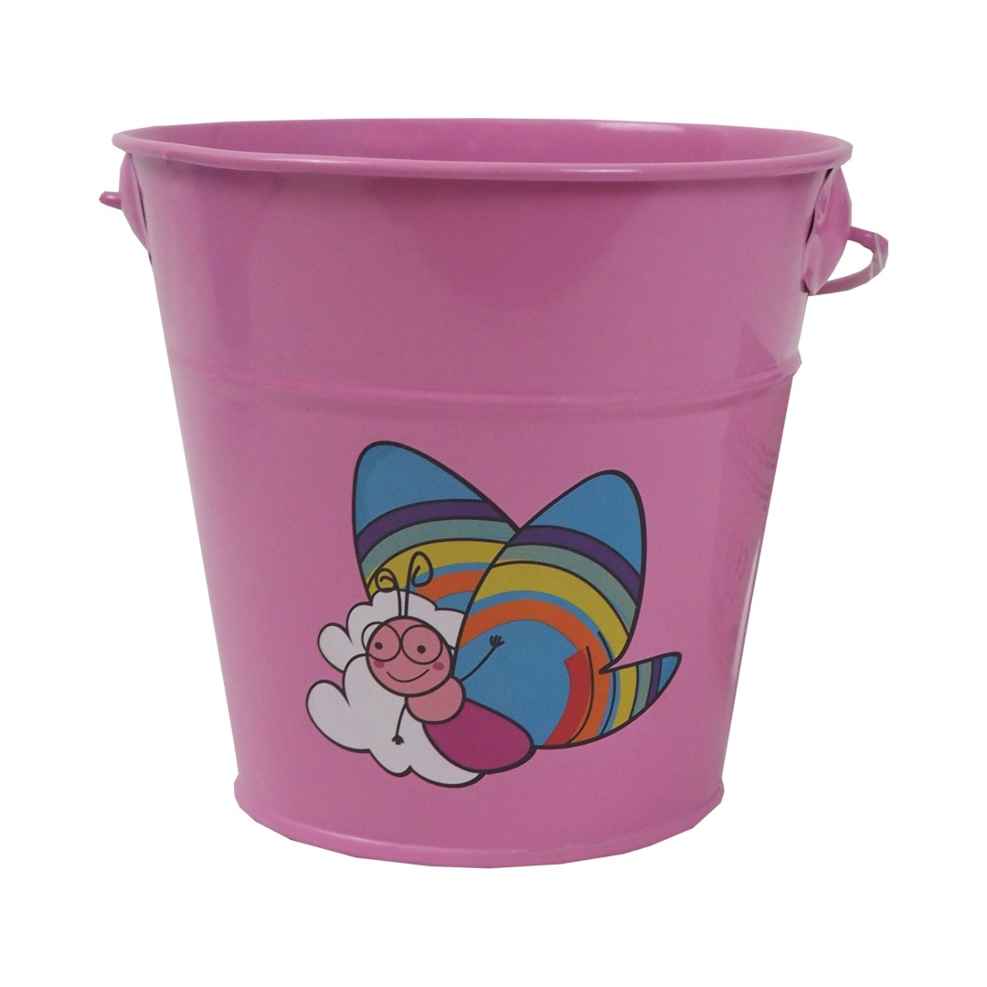 REFLEX dětské zahradní nářadí - vědro, kovové, růžové, 1,2 l