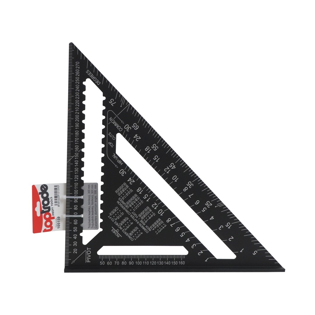 TOPTRADE trojúhelník tesařský, hliníkový, 300 mm