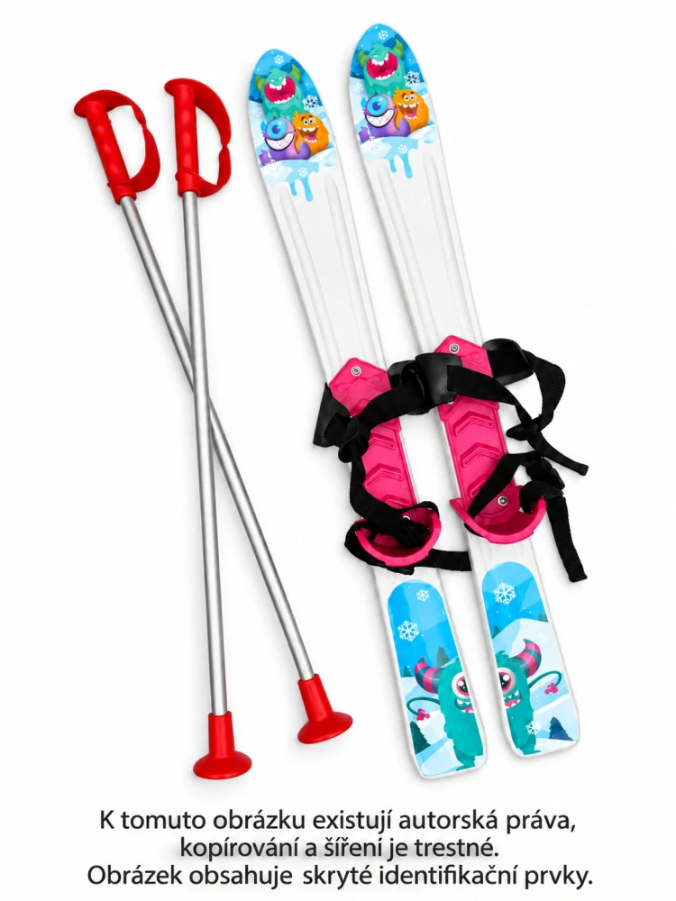 Dětské lyže BABY SKI 70cm bílo fialová - plastové kluzky na sníh - certifikované