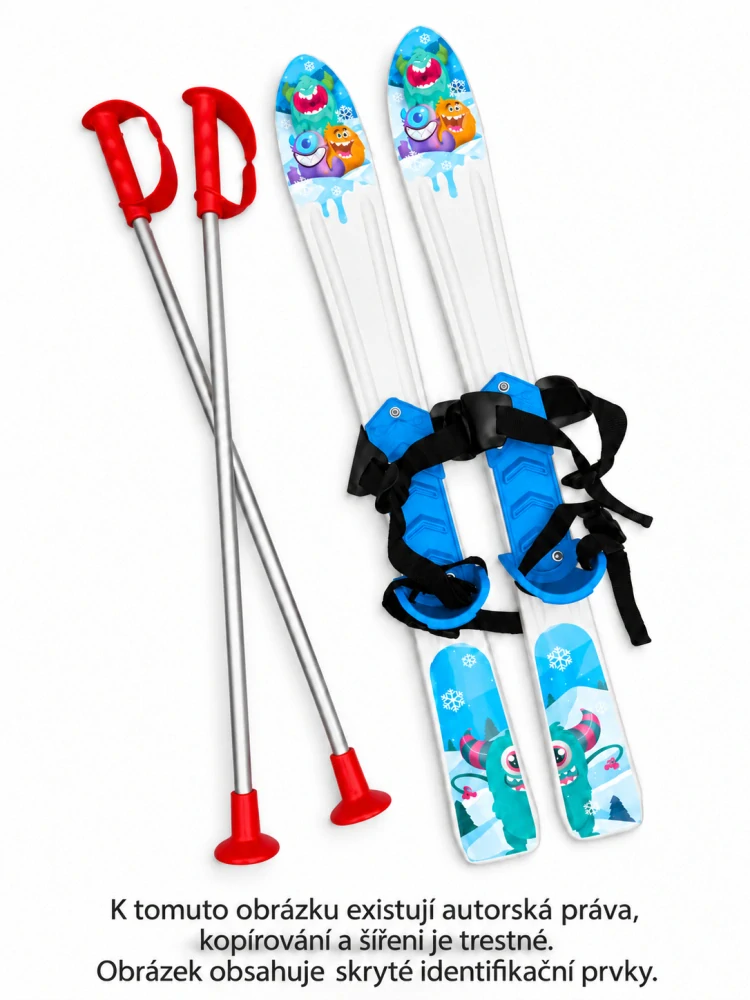 Dětské lyže BABY SKI 70cm bílo modrá - plastové kluzky na sníh - certifikované