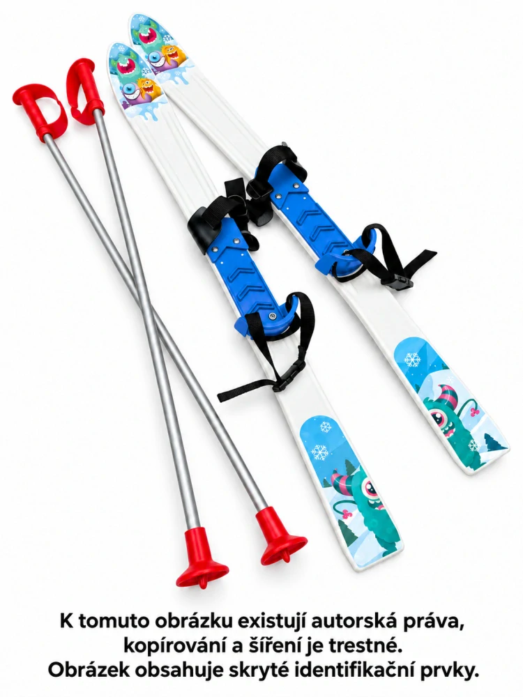 Dětské lyže BABY SKI 90cm bílo modrá - plastové kluzky na sníh - certifikované