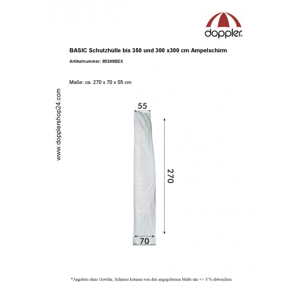 Slunečníkový obal DOPPLER BASIC do 350 cm a 300 x 300 cm