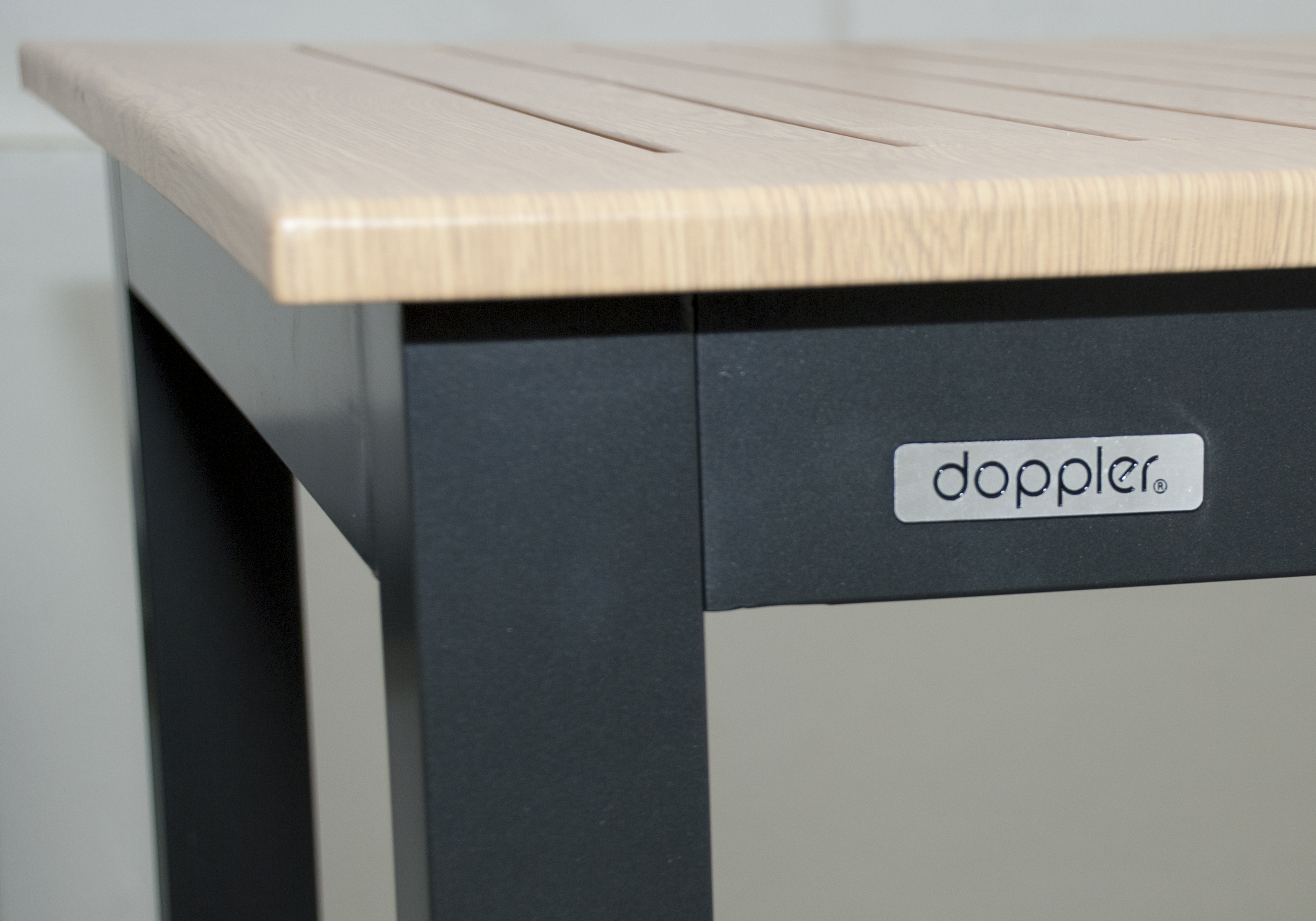 Kovový stůl Doppler EXPERT WOOD Antracit 90 x 90