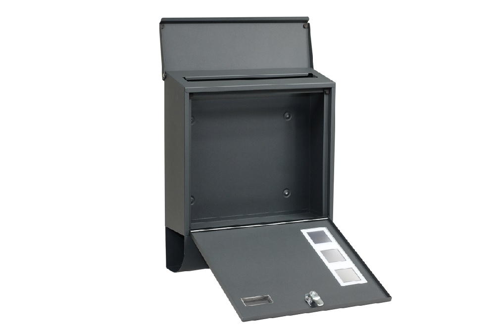 Ocelová poštovní schránka Richter BK.703.ARG.AM s průhledítky a tubusem