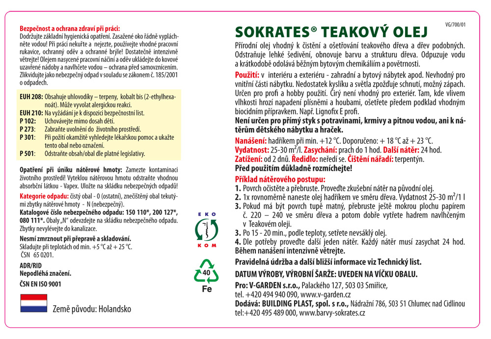 SOKRATES olej na exotické dřevo - sada