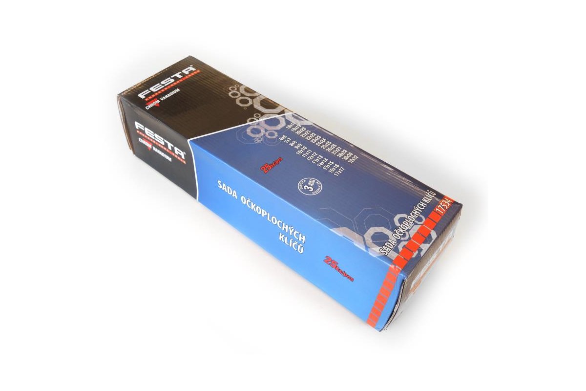 Klíče očkoploché CrV 25 ks, 6 - 32 mm Festa
