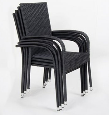 Set VIKING XL + 6x černé křeslo PARIS TEXIM