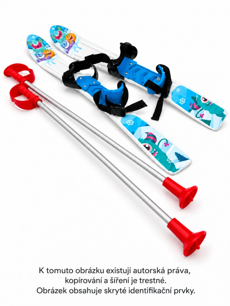 Dětské lyže BABY SKI 70cm bílo modrá - plastové kluzky na sníh - certifikované
