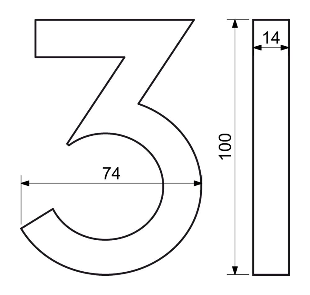 Richter domovní číslo 3D - Antracit matná 3