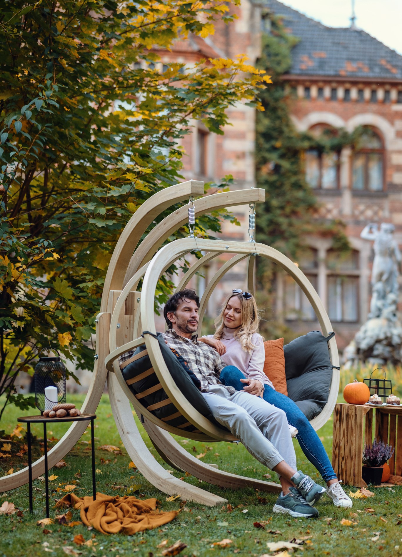 Zahradní závěsné křeslo CZILLO XL set antracit