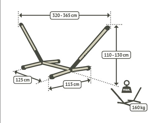 Stojan na houpací síť - La Siesta Nautico do 160kg coolgrey