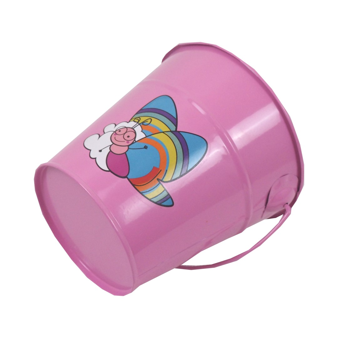 REFLEX dětské zahradní nářadí - vědro, kovové, růžové, 1,2 l