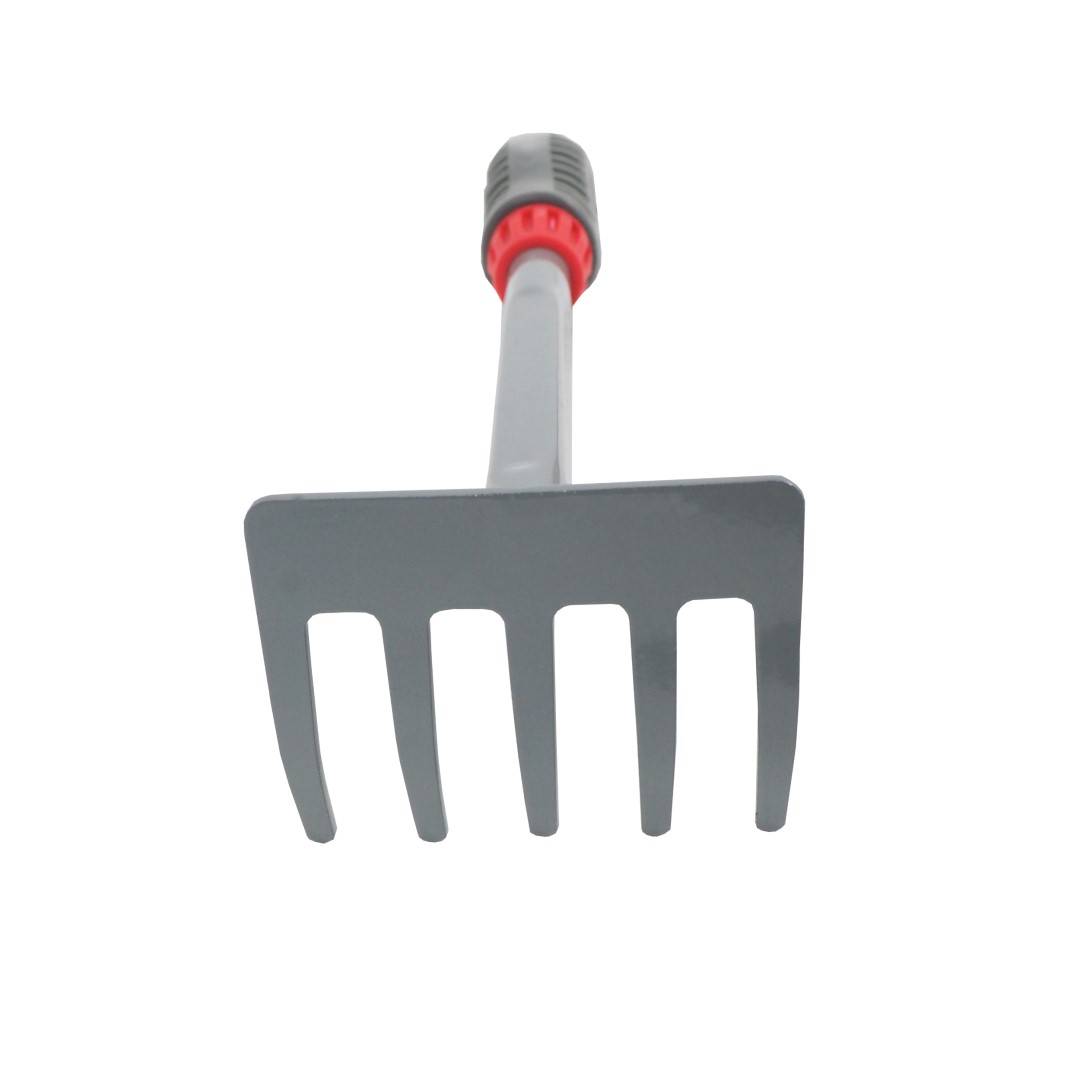 TOPTRADE hrábě kovové, 5 zubů, PP rukojeť, délka 28 cm