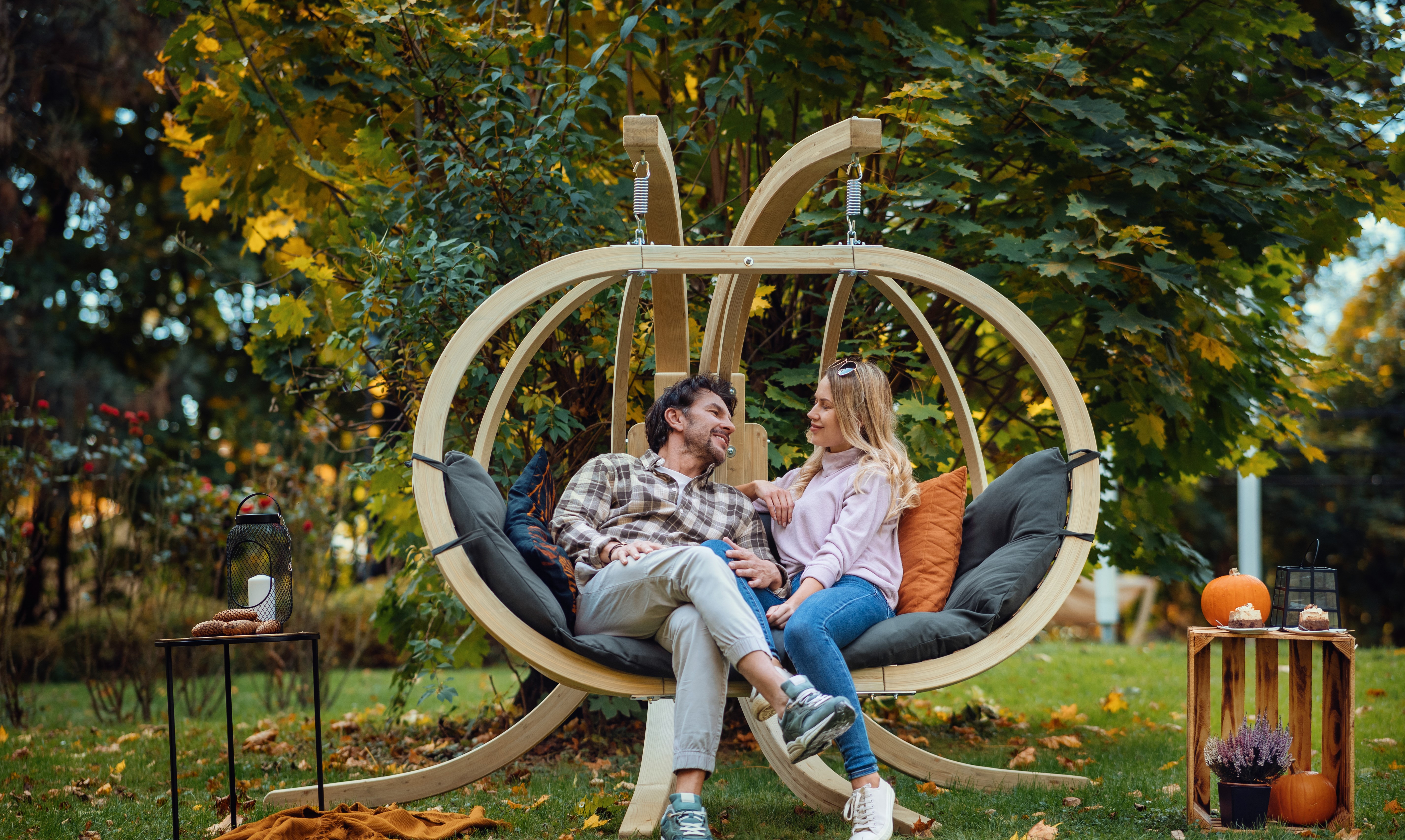 Zahradní závěsné křeslo CZILLO XL set antracit