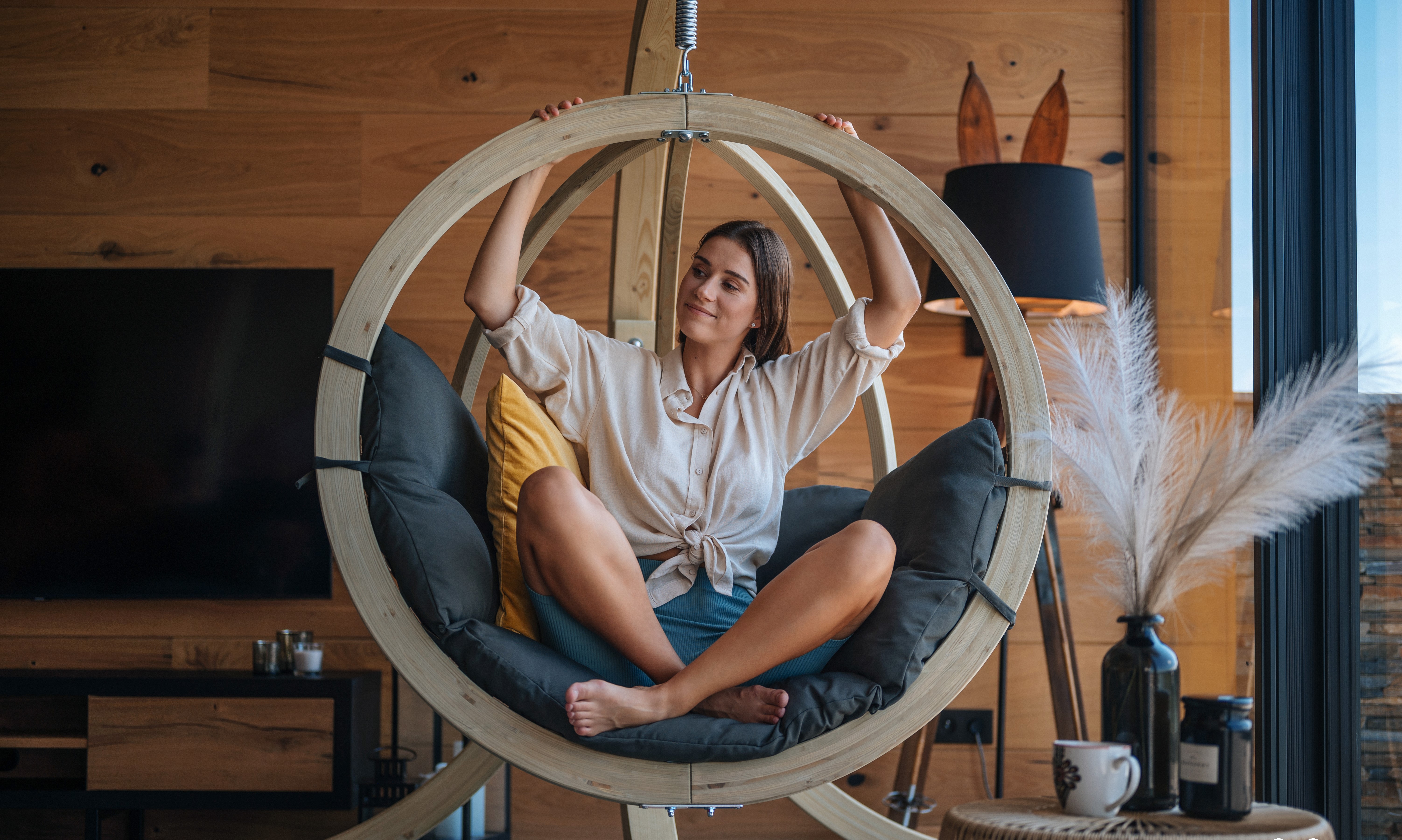 Zahradní závěsné křeslo CZILLO set antracit