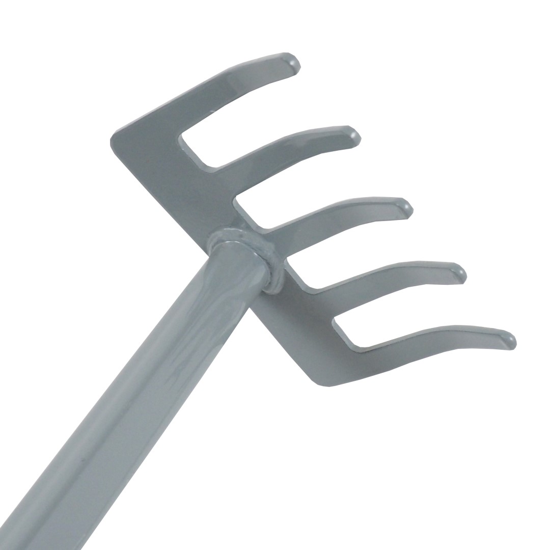 TOPTRADE hrábě kovové, 5 zubů, PP rukojeť, délka 28 cm