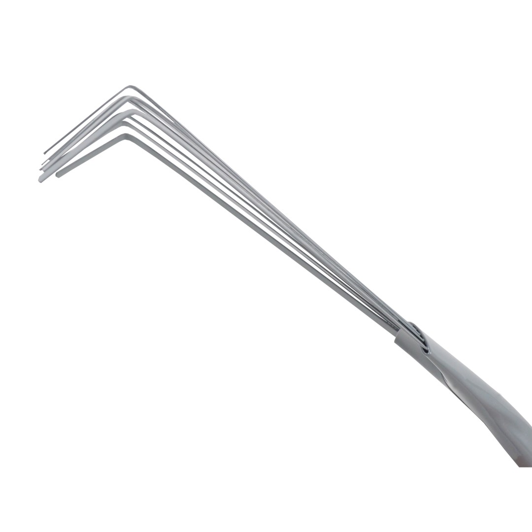 TOPTRADE hrábě kovové, na listí, 9 zubů, PP rukojeť, délka 37 cm