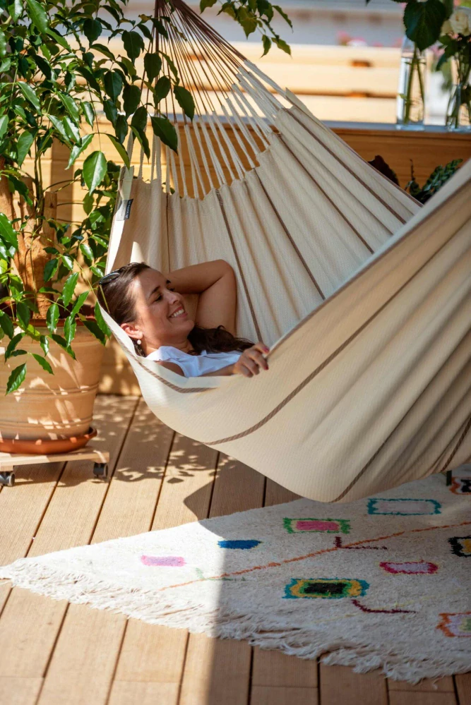 Houpací síť - La Siesta Modesta Double Cosy Nougat