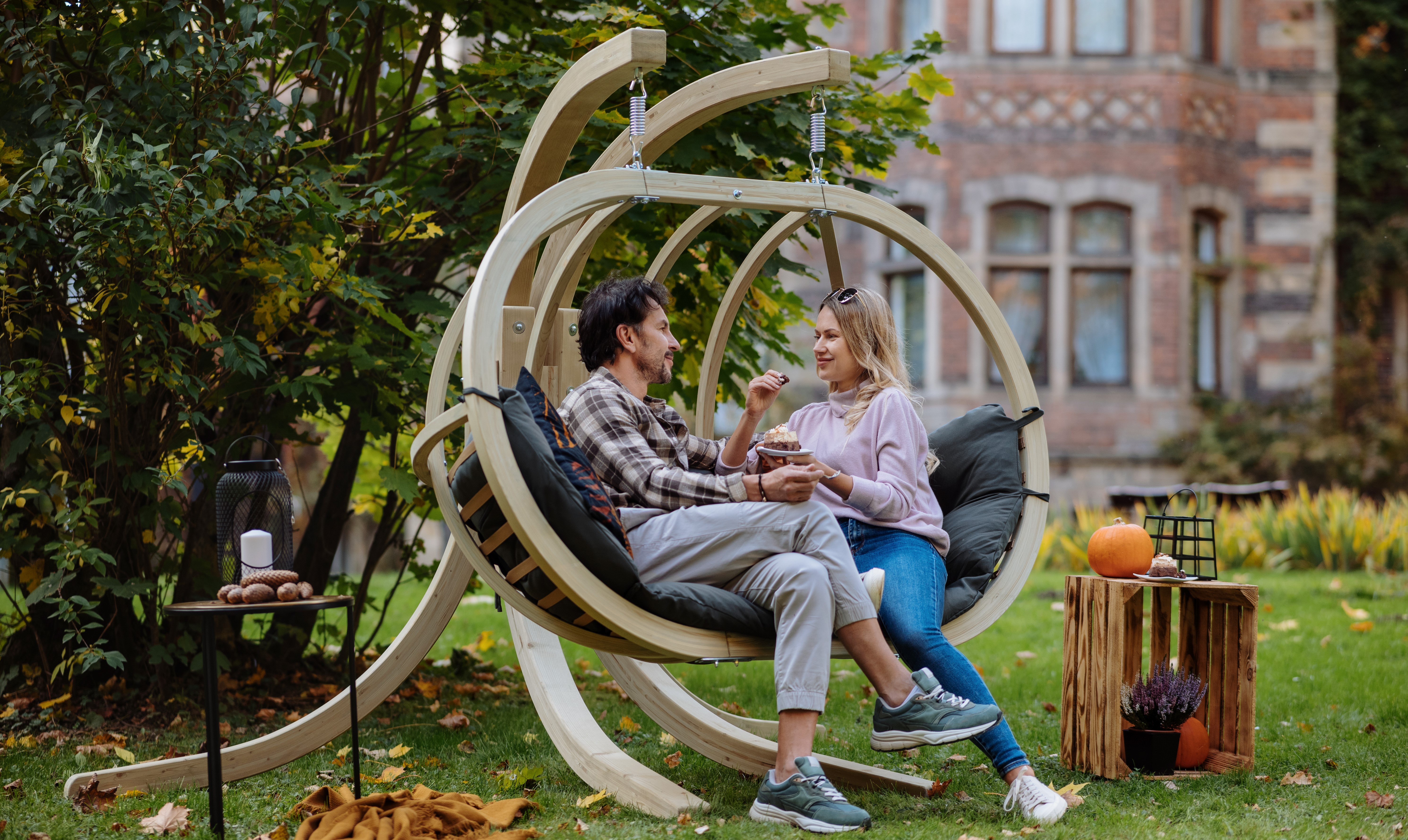 Zahradní závěsné křeslo CZILLO XL set antracit