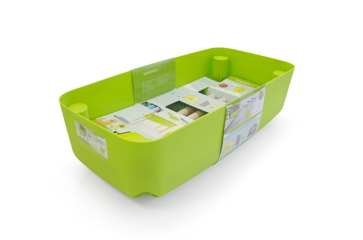 Vyvýšená zahrádka s nářadím zelená - candy mix PLASTKON