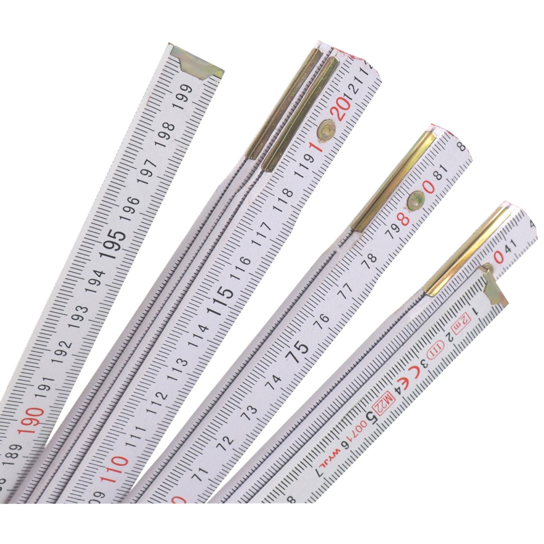 Metr skládací dřevěný bílý 2 m, certifikovaný TopTrade