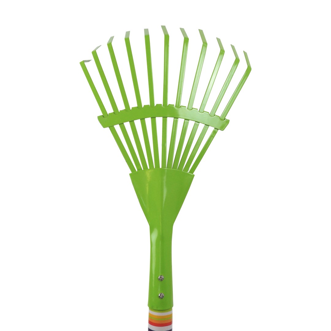 REFLEX dětské zahradní nářadí kovové - hrábě 11 lamel, dlouhá násada, 74 cm