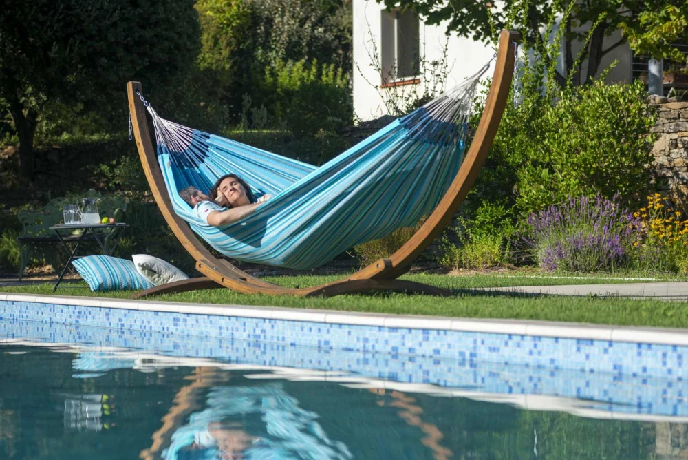Houpací síť - La Siesta Modesta Double Pattern Azure