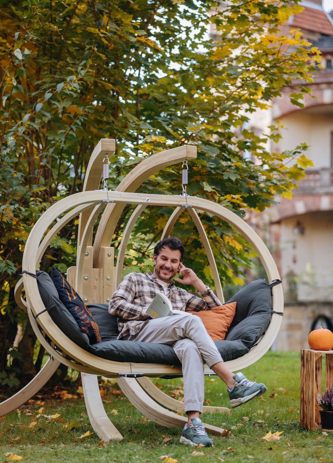 Zahradní závěsné křeslo CZILLO XL set antracit