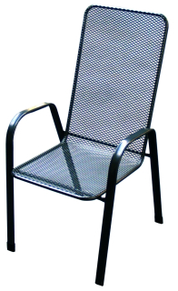 Zahradní nábytek - křeslo SÁGA vysoká kovová židle U000 UNIKOV Vystavený kus