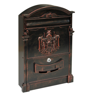 Ocelová s hliníkovým čelem poštovní schránka Richter BK.301.CC - černočervená