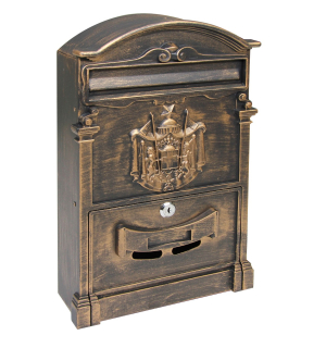 Ocelová s hliníkovým čelem poštovní schránka Richter BK.301.ZP - zlatá prášková