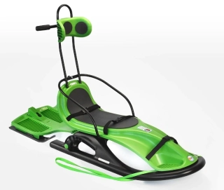 KHW Snow Comfort sáně pro náročné, pro seniory, pro invalidy s brzdami - zelené